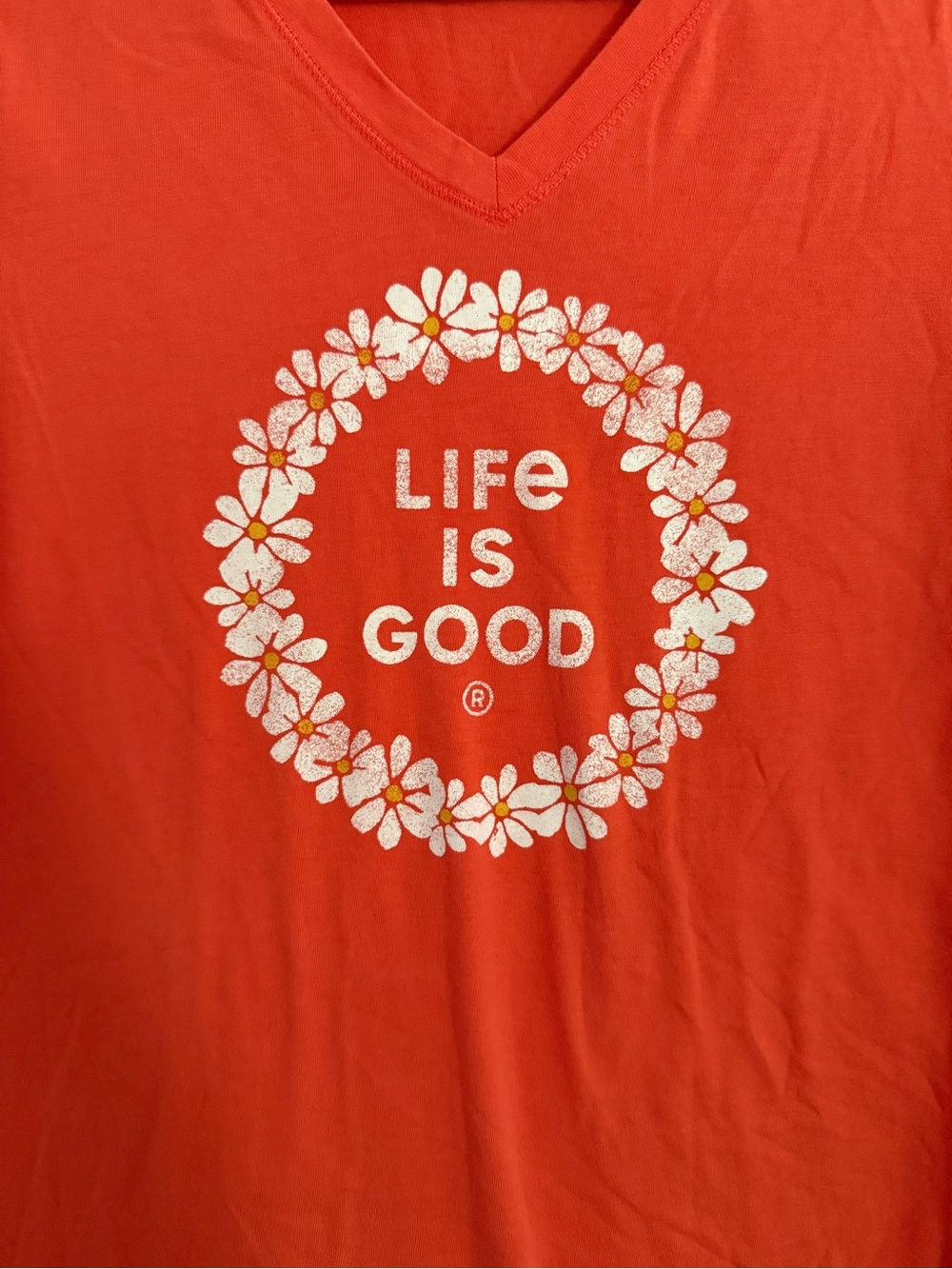 Life is Good Women's OrangeV-Neck Graphic Tee size xs - Picture 9 of 9